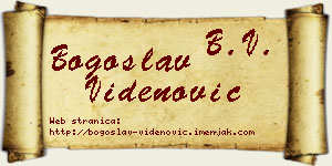 Bogoslav Videnović vizit kartica